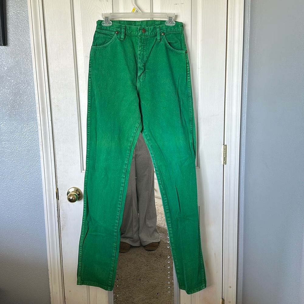 Women’s vintage green Wranglers